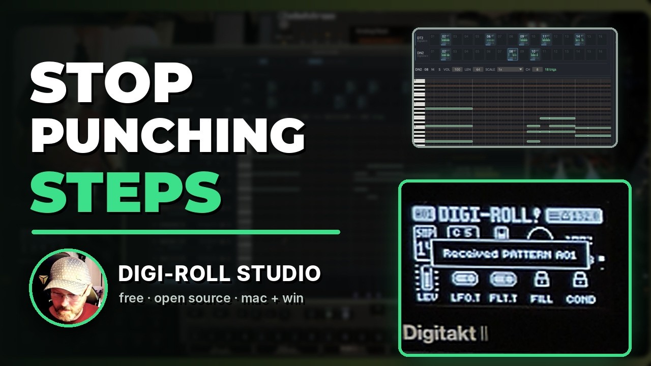 Video: Digi-Roll Studio is a multi track piano roll editor for Elektron music machines.